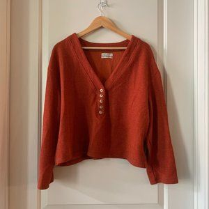 Urban Outfitters Rust-Colored Button Up Sweater